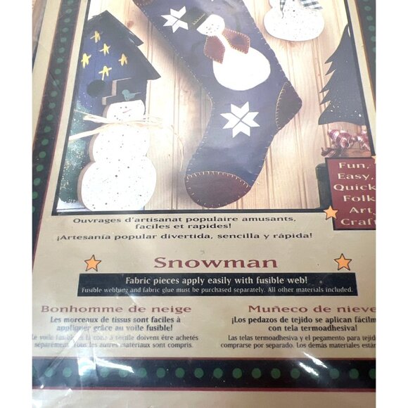 Hodge Podge Snowman Stocking Craft Kit HP140  Fun Easy Quick Folk Art  Includes - Picture 3 of 4